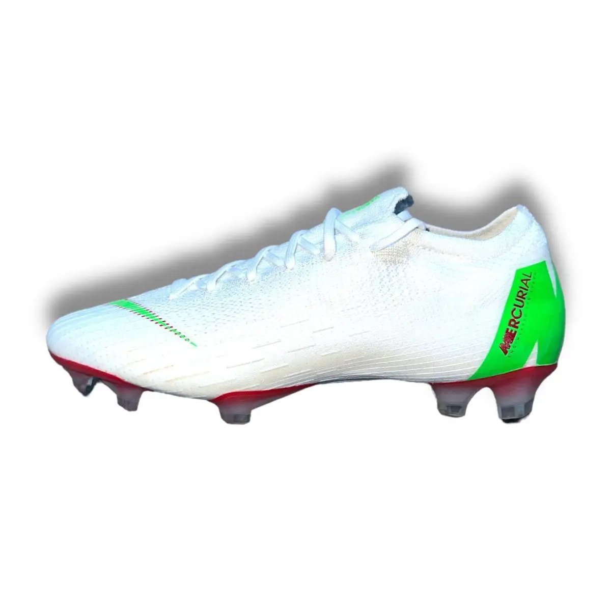 Nike Mercurial Vapor 12 Elite FG ID „white green red“ / classic & rare football boots