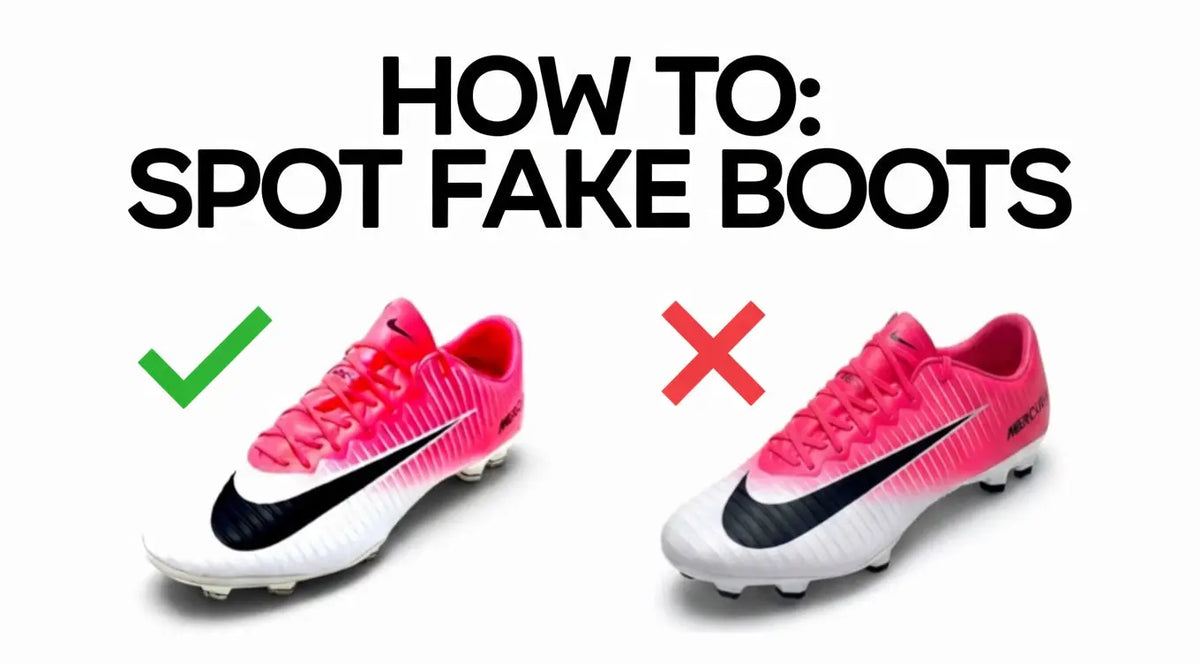 Real vs fake Nike Mercurial Vapor in pink and white side by side – how to spot fake football boots