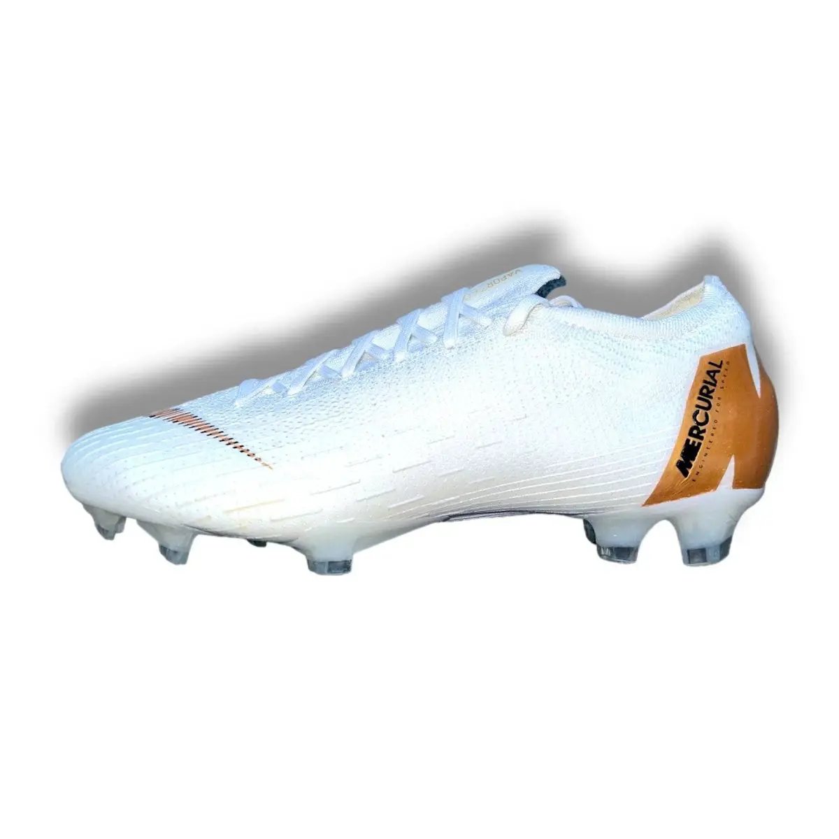 Nike Mercurial Vapor 12 Elite FG ID „white gold black“ / classic & rare football boots